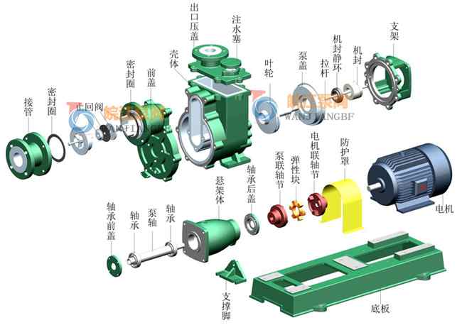 襯氟磁力泵結(jié)構(gòu)圖